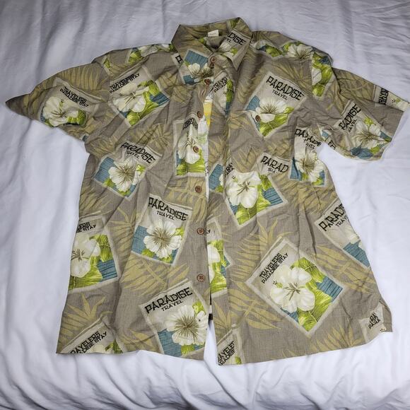 Hawaiian Shirts Dress Mens Sz Medium 100% Silk Summer Beach Pool Bowling Hawaii - Picture 3 of 10